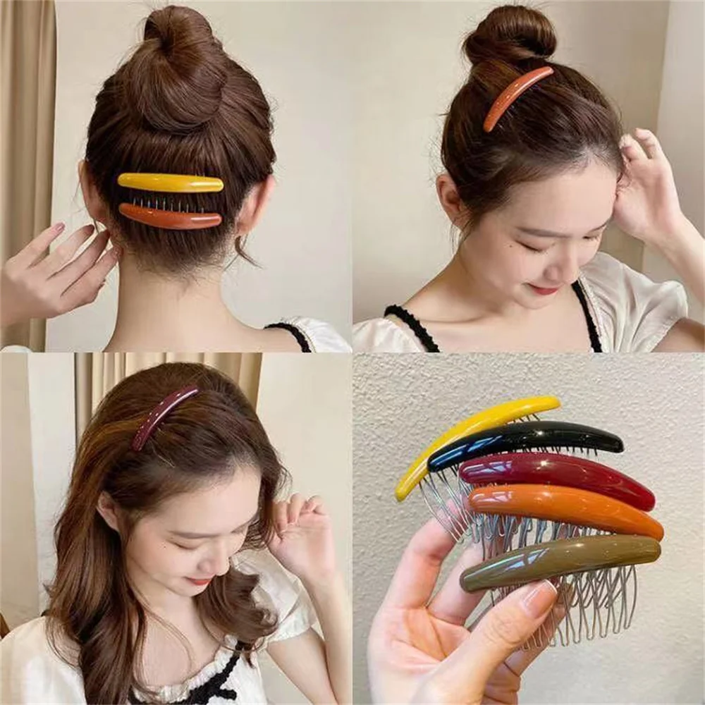 Solid Color Women Banana Comb  - Hair Care Korean Products review and price